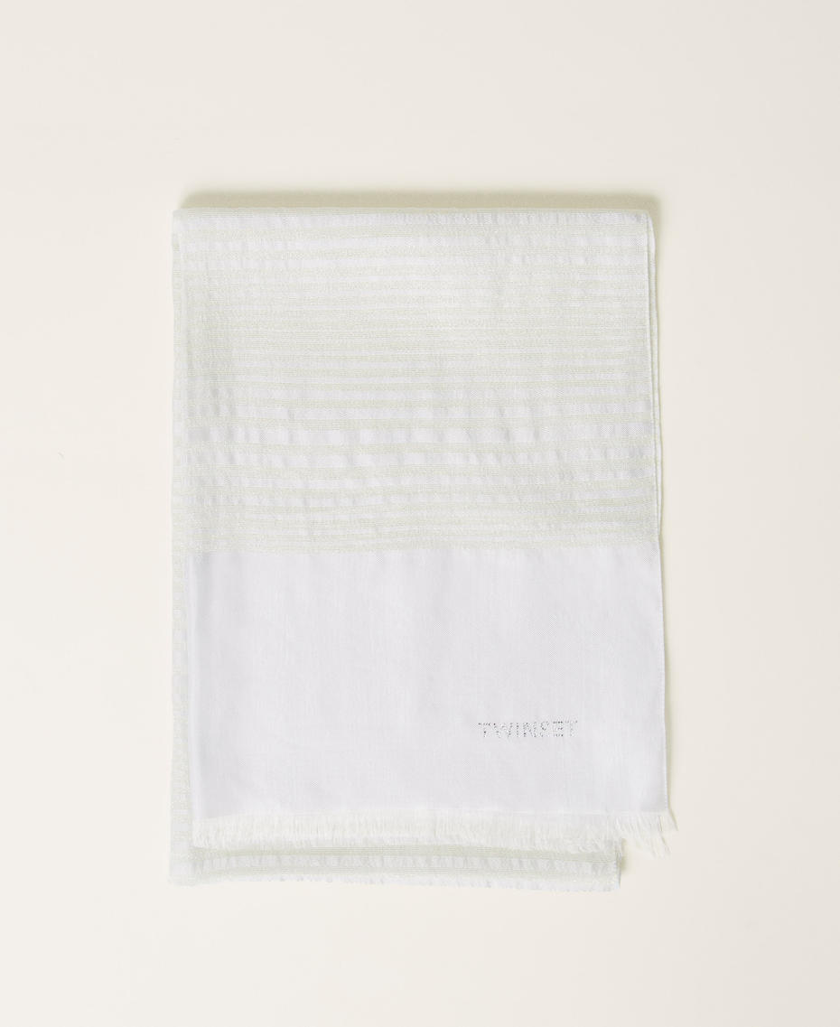 Sciarpa jacquard con lurex a righe