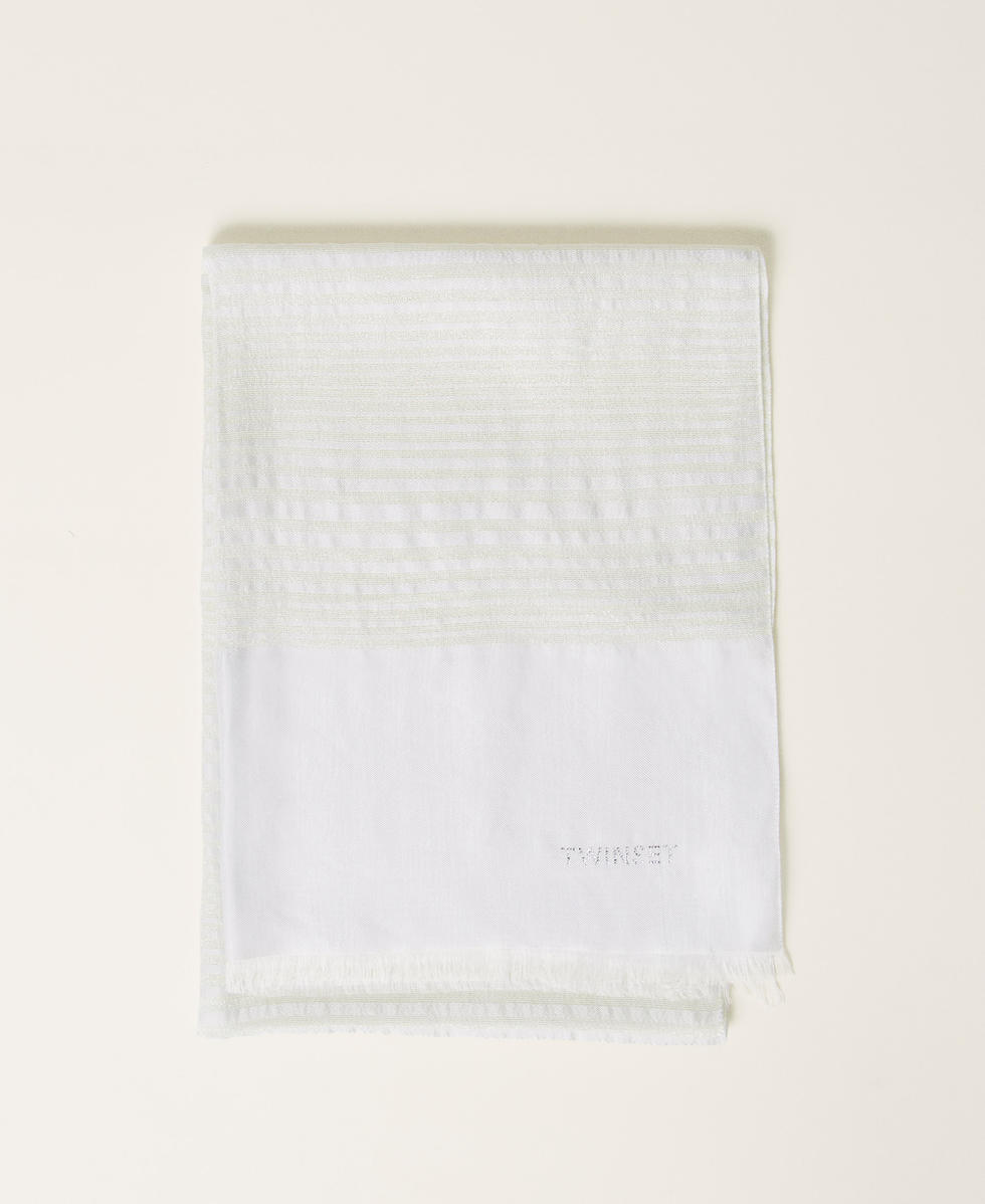 &Eacute;charpe jacquard avec lurex ray&eacute; Water Green Femme 251TO5490_12371_01