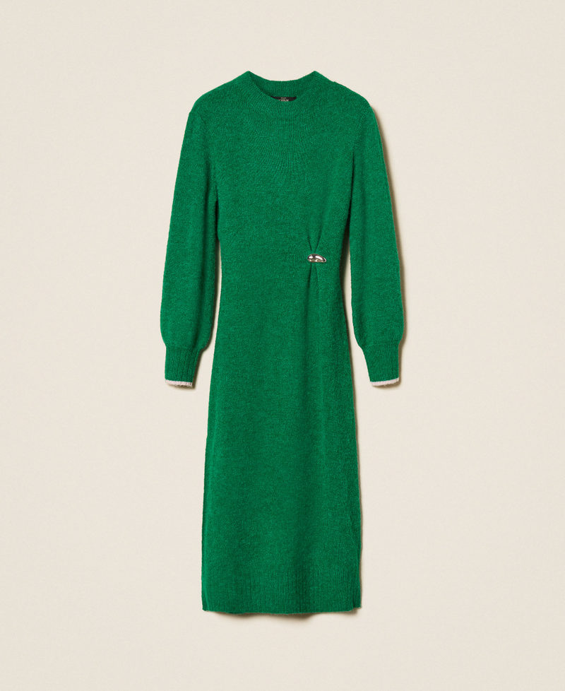 Maxi-Strickkleid mit Raffung und Schmuckbrosche Emerald Stone / Fairy Tales Frau 252AT3112_13028_S0