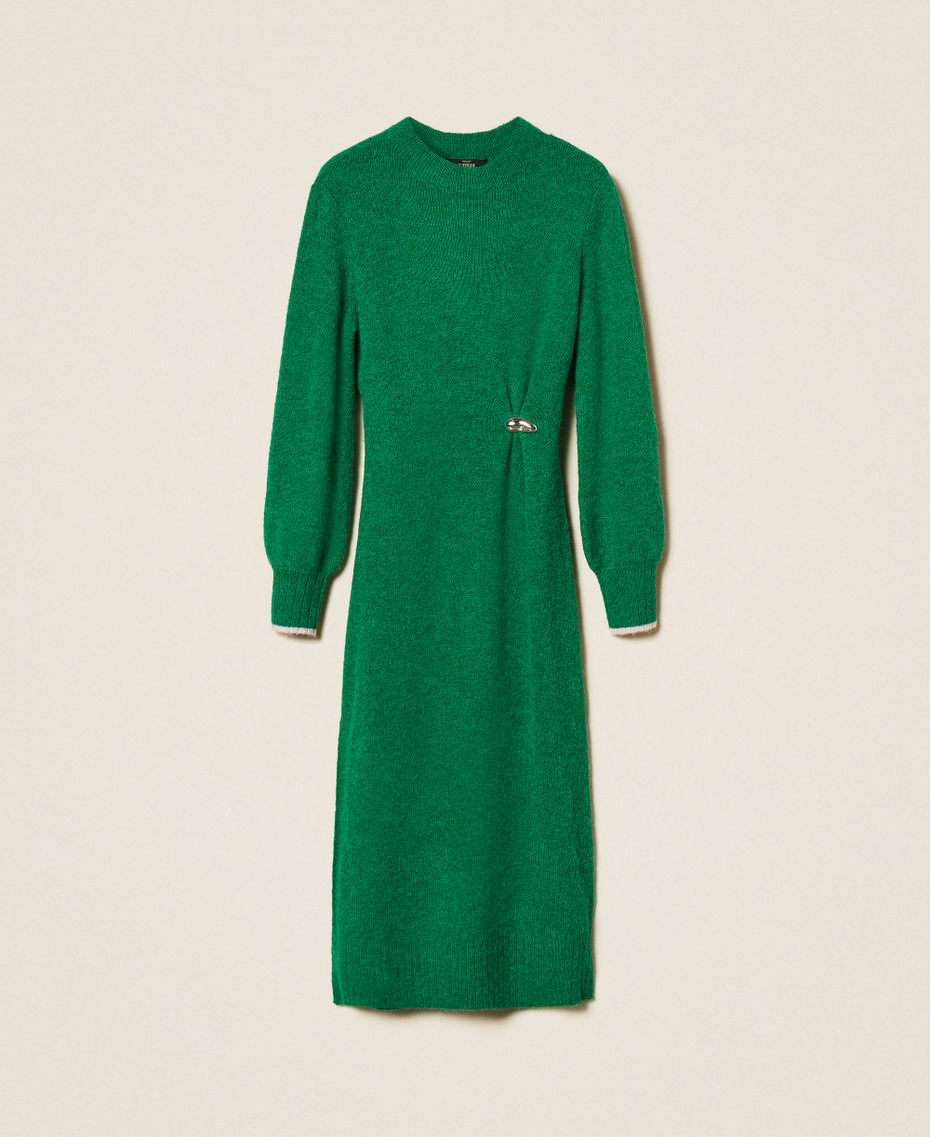Maxi-Strickkleid mit Raffung und Schmuckbrosche Emerald Stone / Fairy Tales Frau 252AT3112_13028_S0