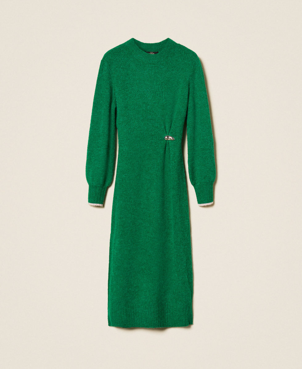 Maxi-Strickkleid mit Raffung und Schmuckbrosche Emerald Stone / Fairy Tales Frau 252AT3112_13028_S0