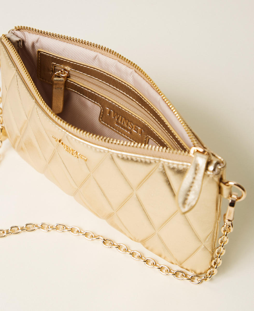 Mini-Tasche mit Steppmuster und Logo Gelbgold Frau 261TH7035_10366_04