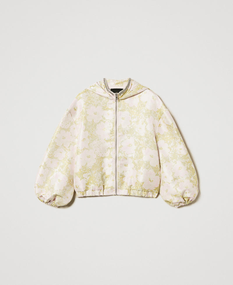 Jacquard bomber with hand embroidery Jacquard Flowers Woman 251AP2103_12228_S0