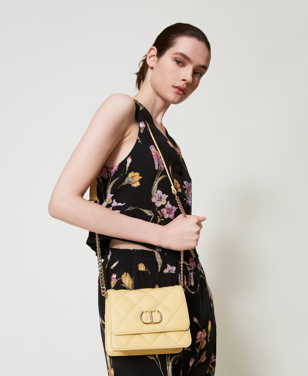 &lsquo;Audrey&rsquo; small quilted shoulder bag Pale Yellow Woman 251TB7373_12144_T0
