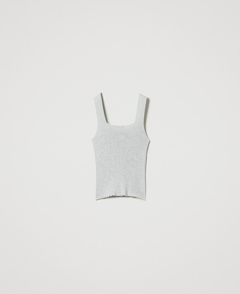 Linen-blend knit top Light Nymph Lurex Woman 251TT3147_12455_S0
