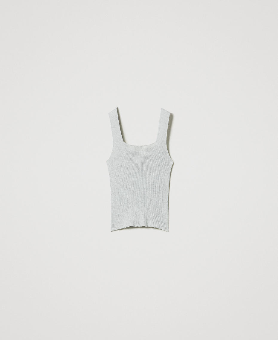 Linen-blend knit top Light Nymph Lurex Woman 251TT3147_12455_S0