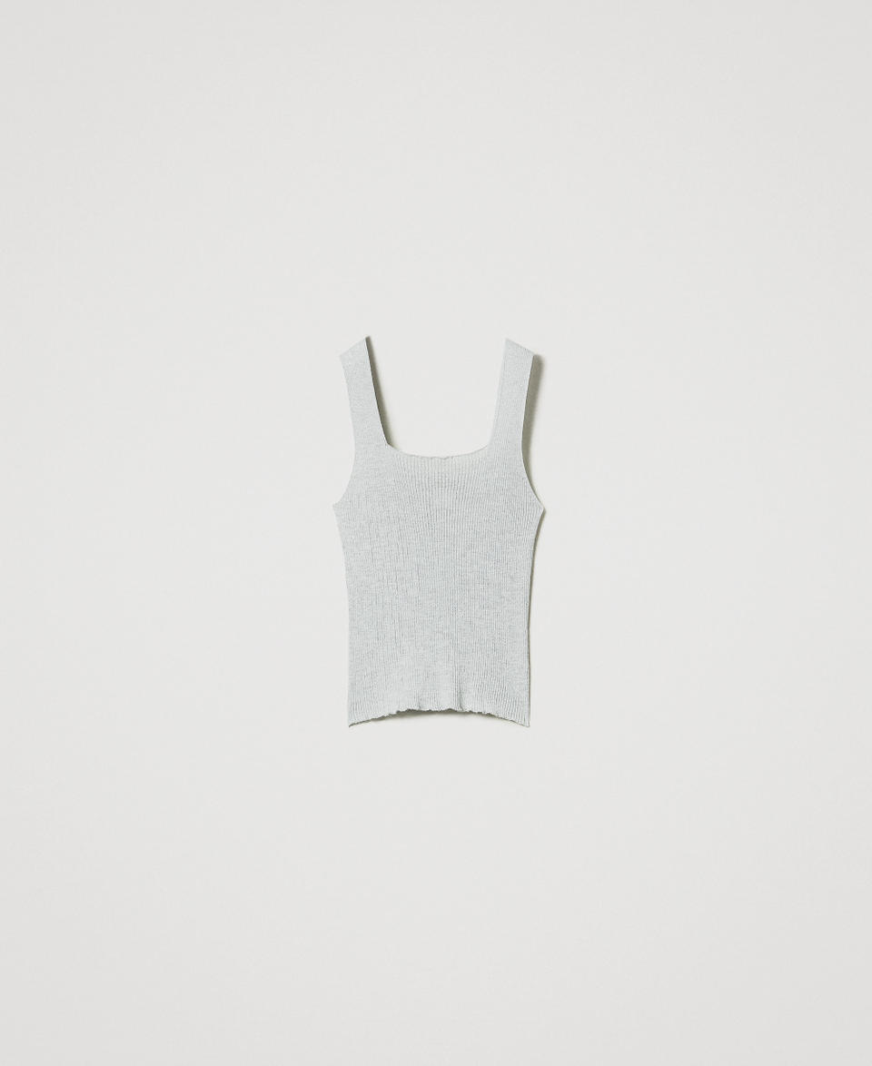 Linen-blend knit top Light Nymph Lurex Woman 251TT3147_12455_S0