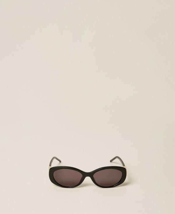 Oval-shaped acetate sunglasses