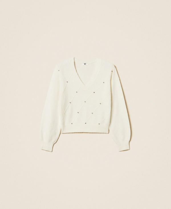 Diamond jumper with embroidery