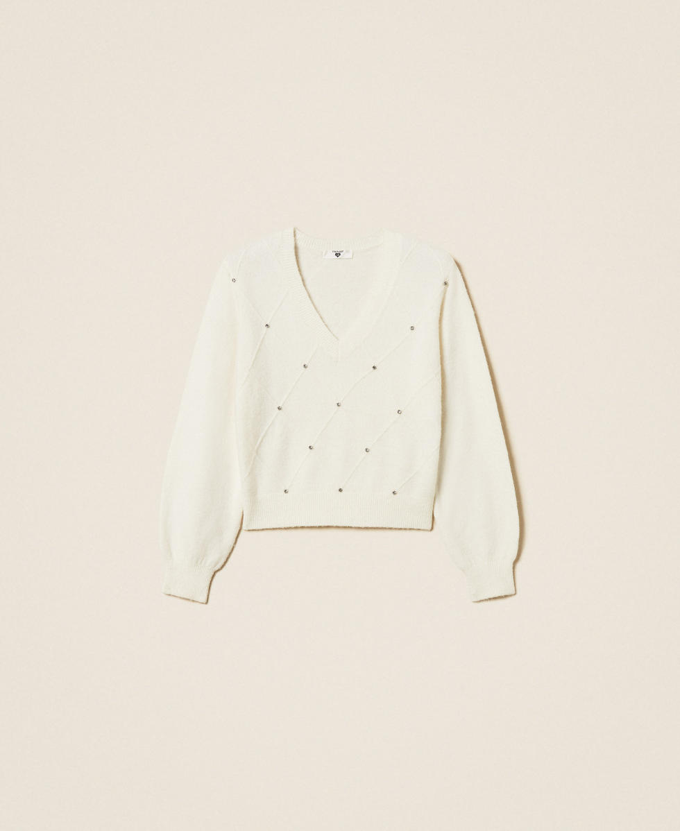 Diamond jumper with embroidery Off White Woman 252LL3ABB_00526_S0