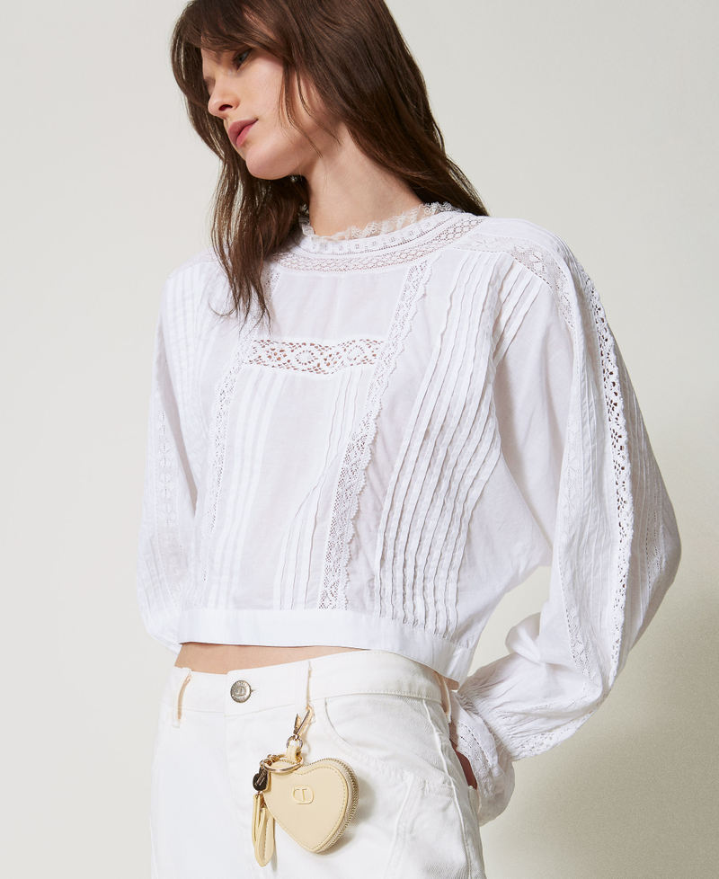 Heart-shaped coin purse with logo Vanilla Woman 251TH7018_12143_T0