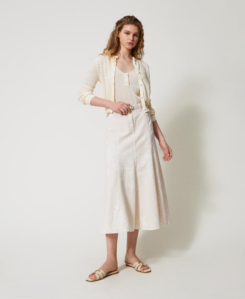 Cardigan with embroidered patch White Snow Woman 251TT3132_00282_T0