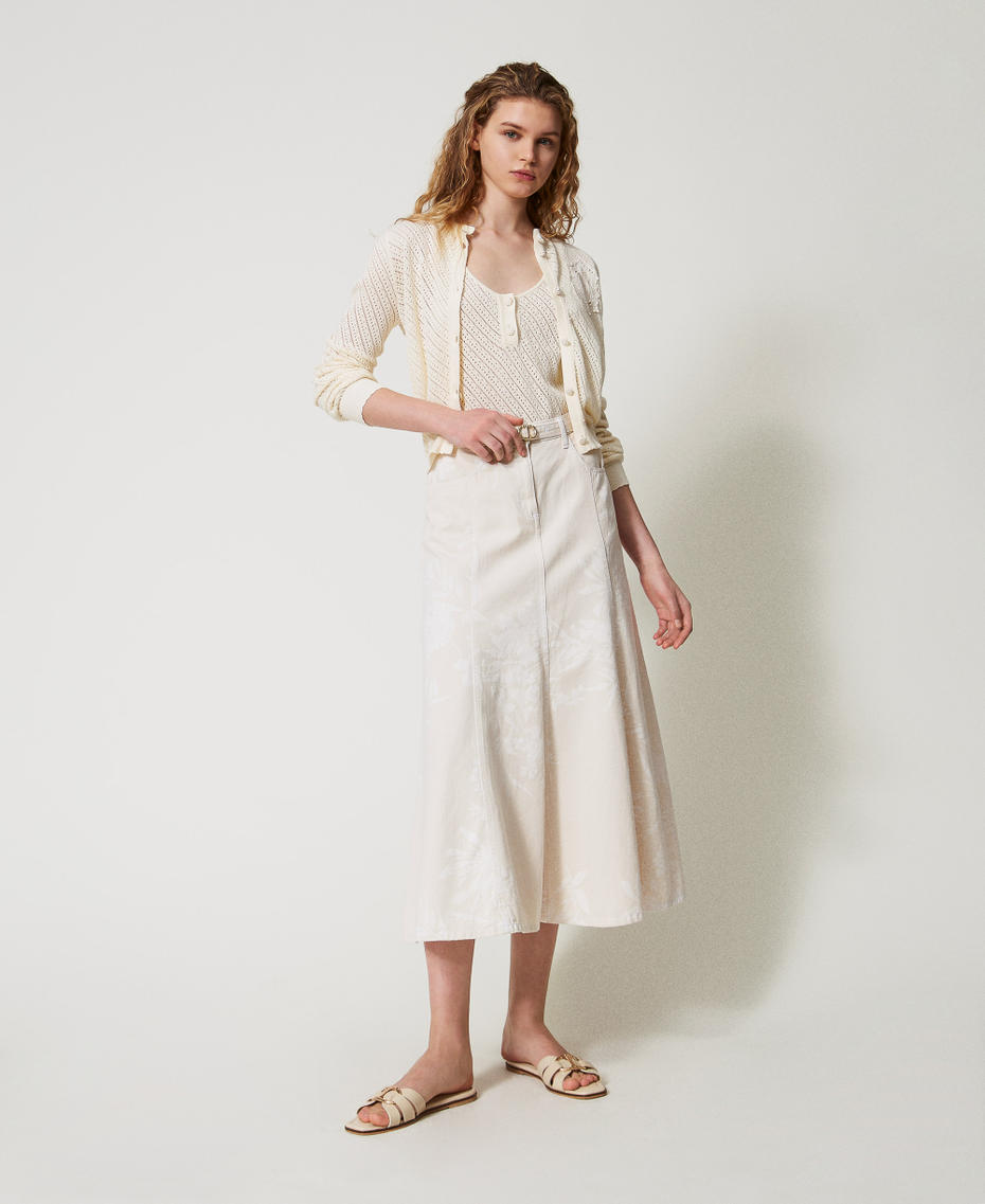 Cardigan with embroidered patch White Snow Woman 251TT3132_00282_T0