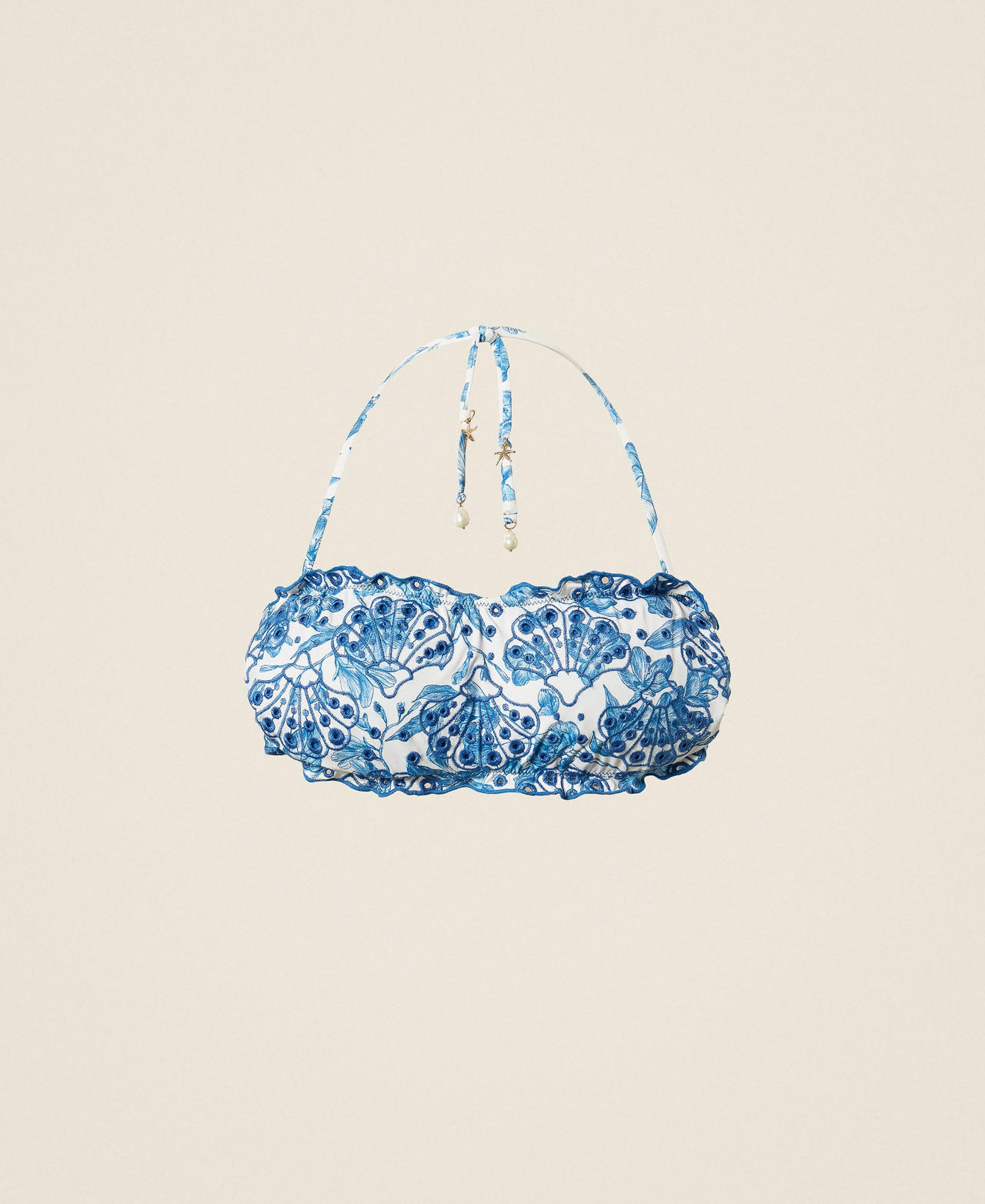 Haut de maillot de bain bandeau avec broderie