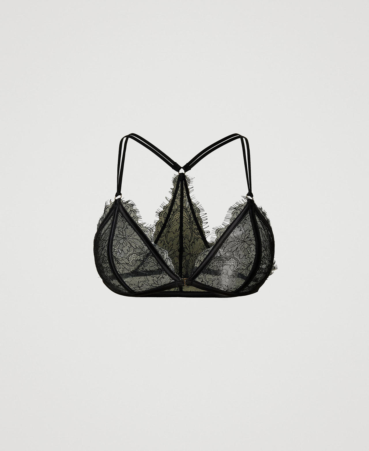 Scee by twin set Reggiseno a triangolo in pizzo e raso