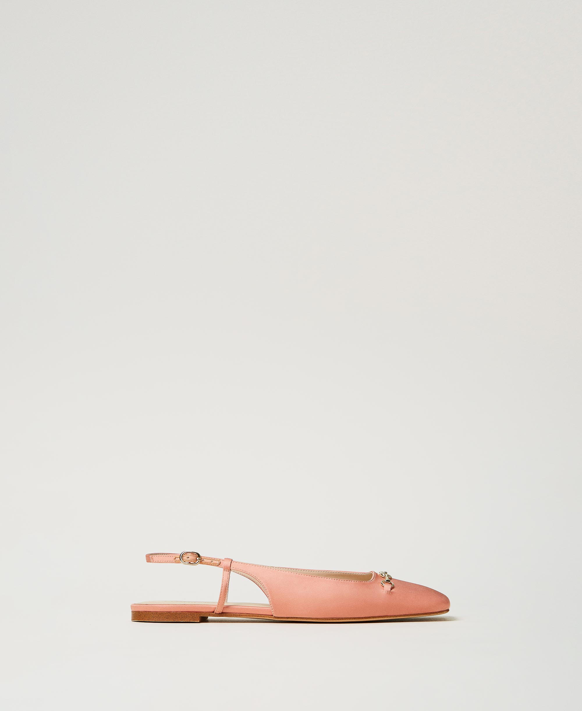 Satin sling back ballet flats