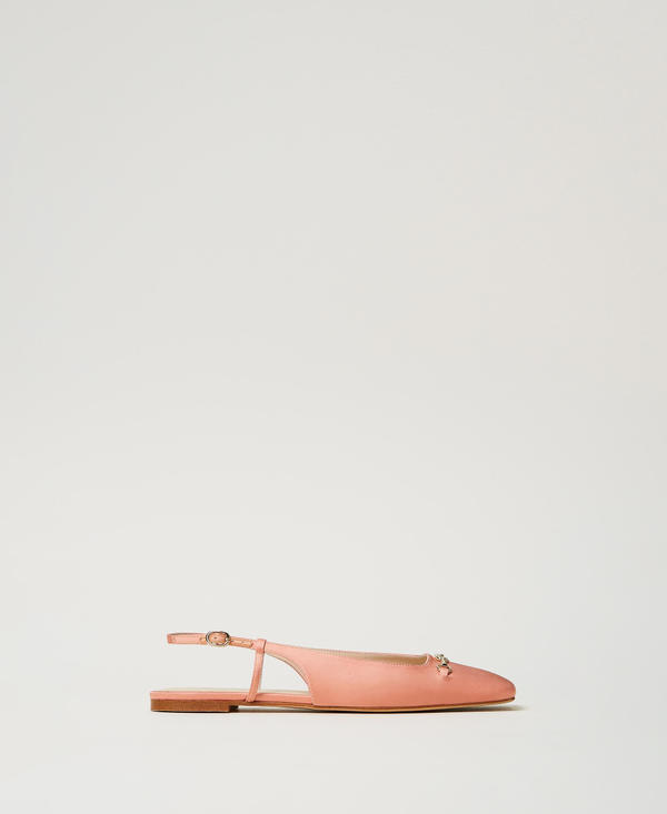 Satin sling back ballet flats