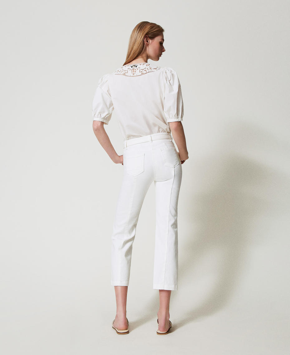 Bull cropped trousers White Denim Woman 251TT2240_01226_03