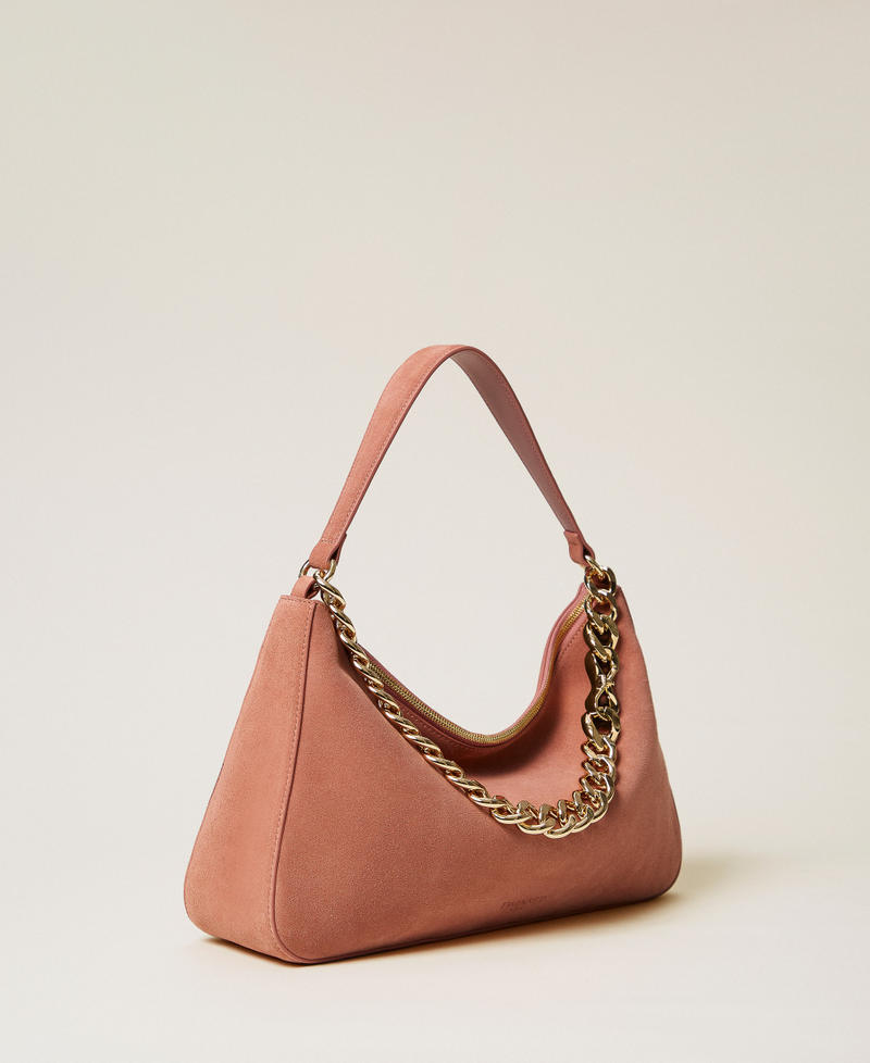 'Liliane' medium suede bag Dusty Pink Woman 252TB7162_14244_01