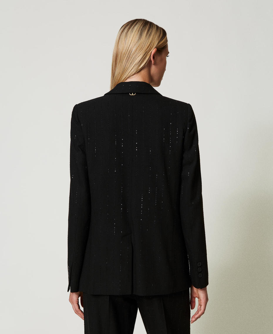 Cloth blazer with sequins Black Woman 242TT2160_00006_04