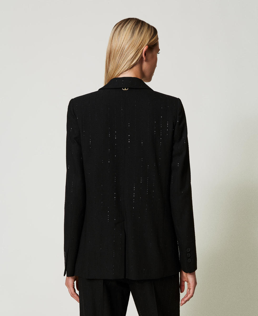 Blazer en drap avec sequins Femme Noir TWINSET Milano