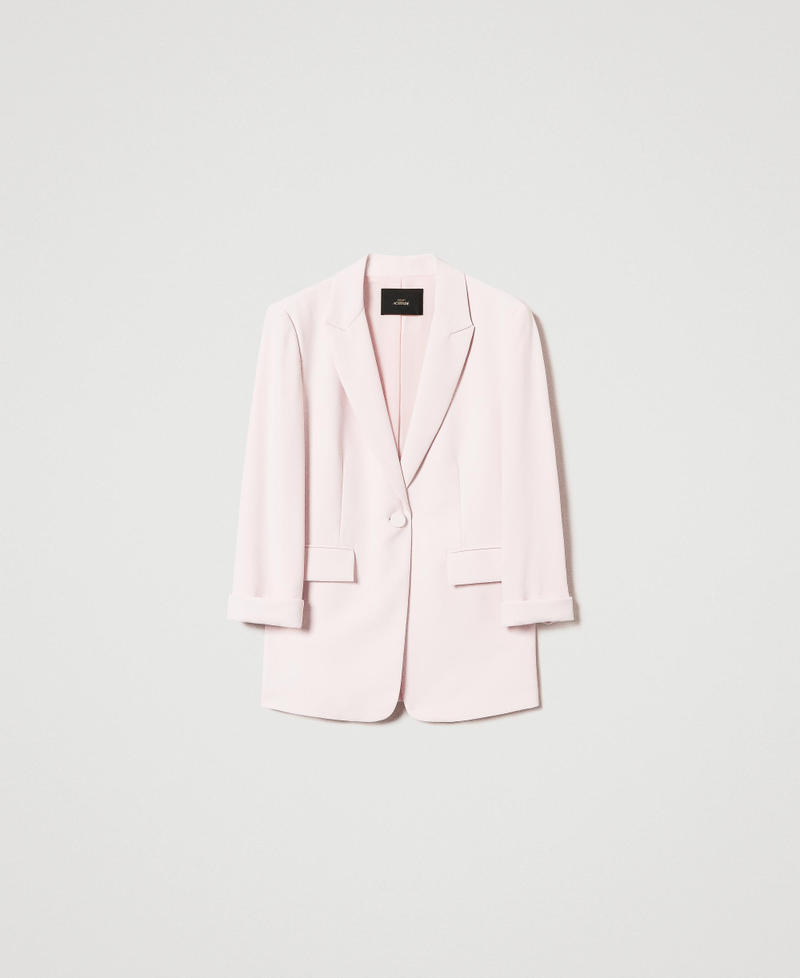 Chaqueta blazer en crepé de piqué Rosa Tender Pink Mujer 251AP2335_00619_S0