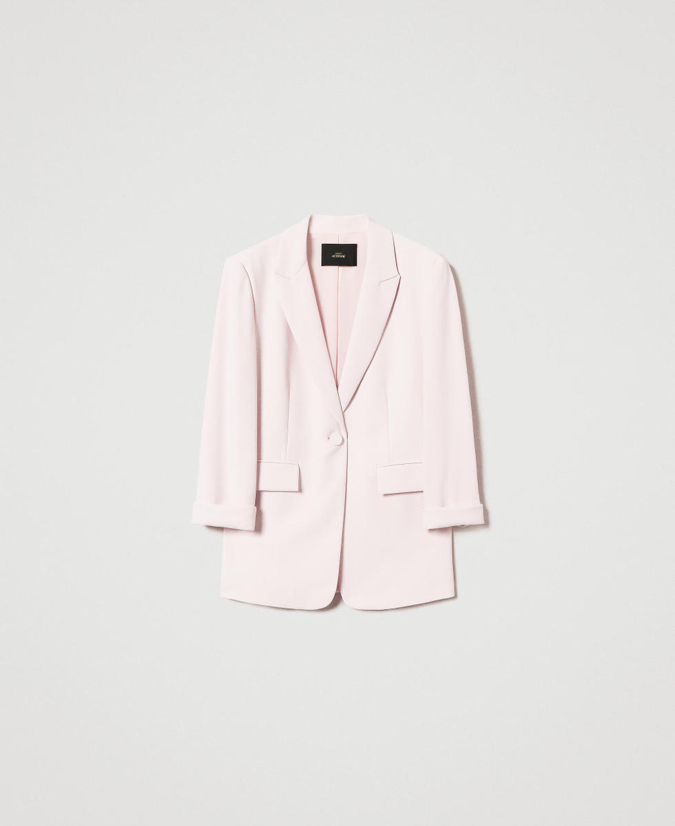Giacca blazer in crêpe piquet
