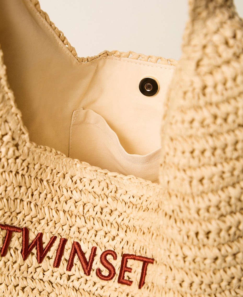 Crochet raffia hobo bag Straw Woman 261TD8310_00193_04