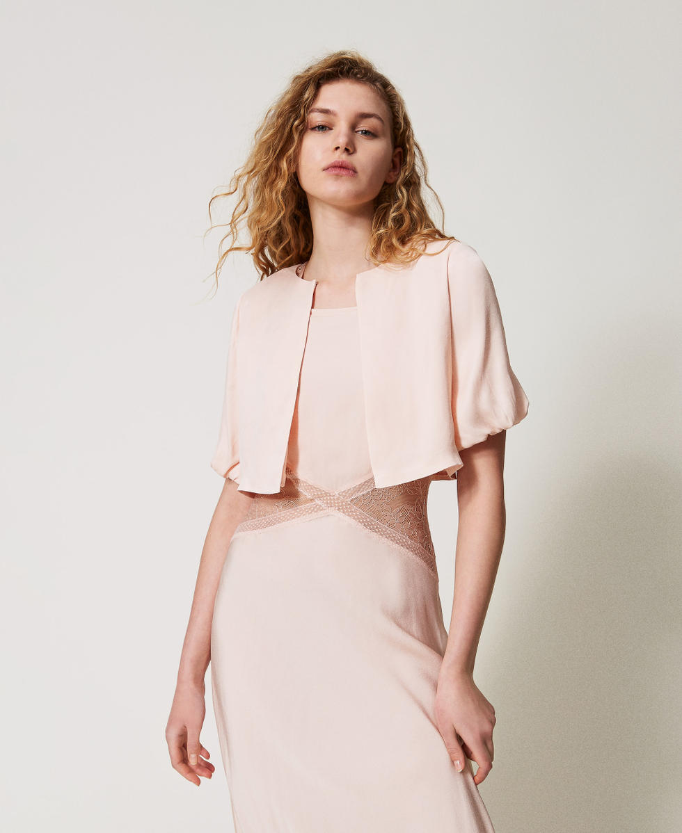 Satin shrug Bud Pink Woman 251TT2431_00690_01