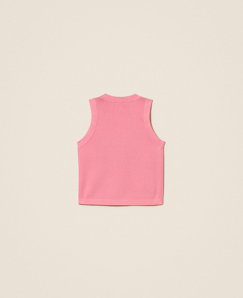 Top en maille avec boutons Rose &laquo;&thinsp;Aurora Pink&thinsp;&raquo; Fille 261GJ3062_07207_S1