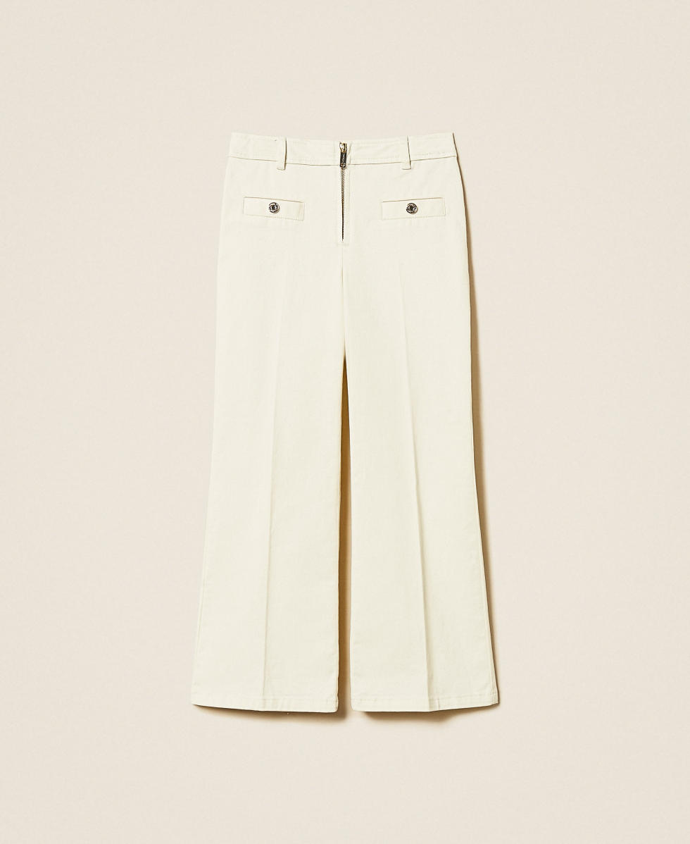 Stretch bull denim trousers