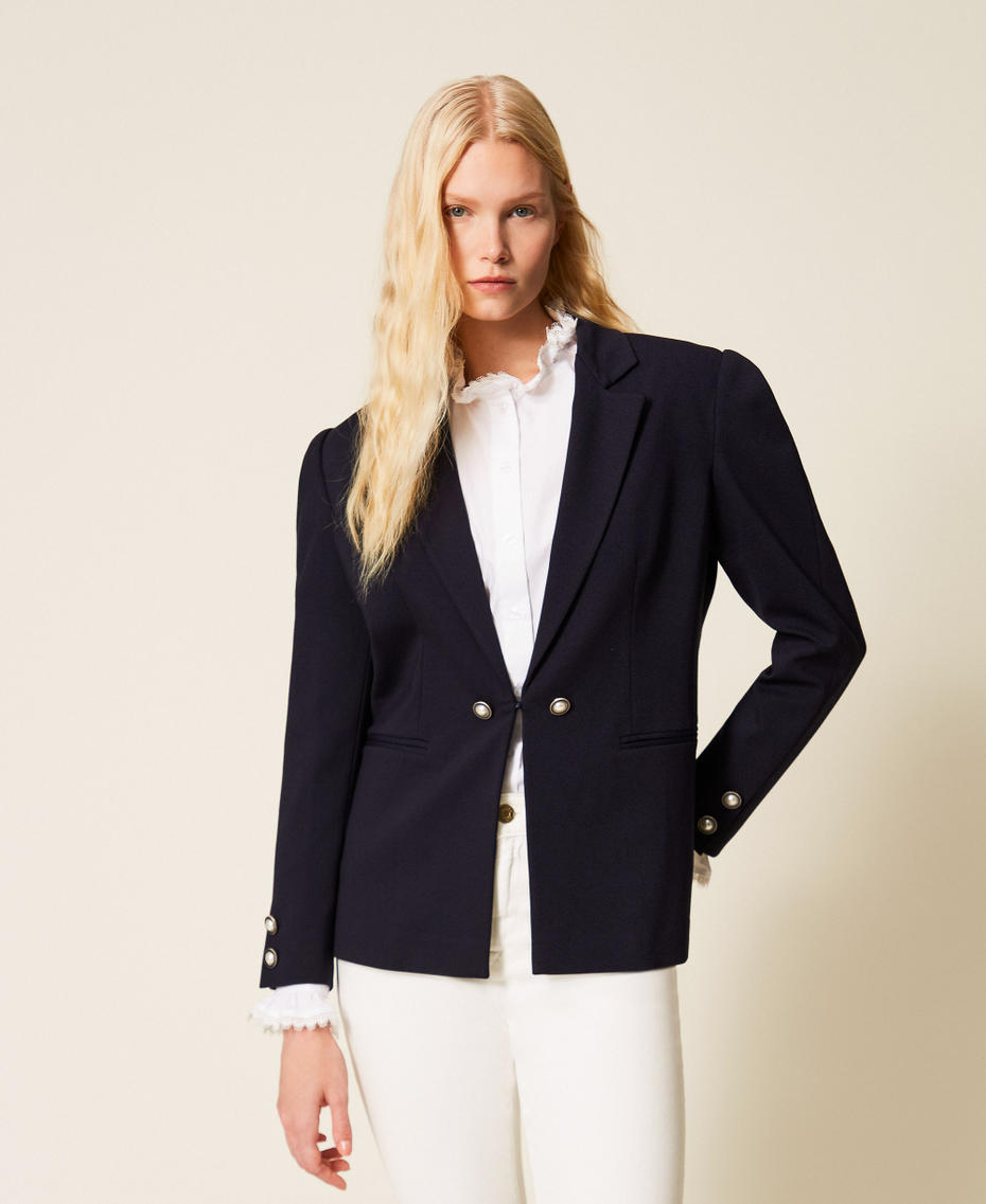 Blazer with decorative buttons Blue Night Woman 261TP2382_13172_02