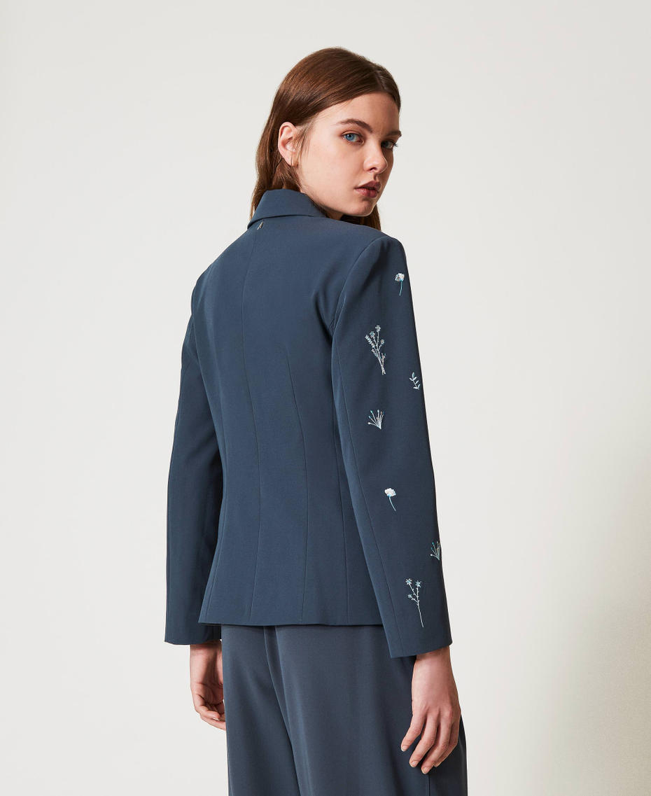 Blazer avec broderie florale Blue Fusion Femme 251AP2080_12372_02