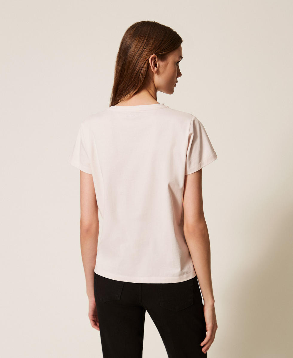 T-shirt regular avec imprim&eacute; Sable Rose Femme 261TP2341_00570_03