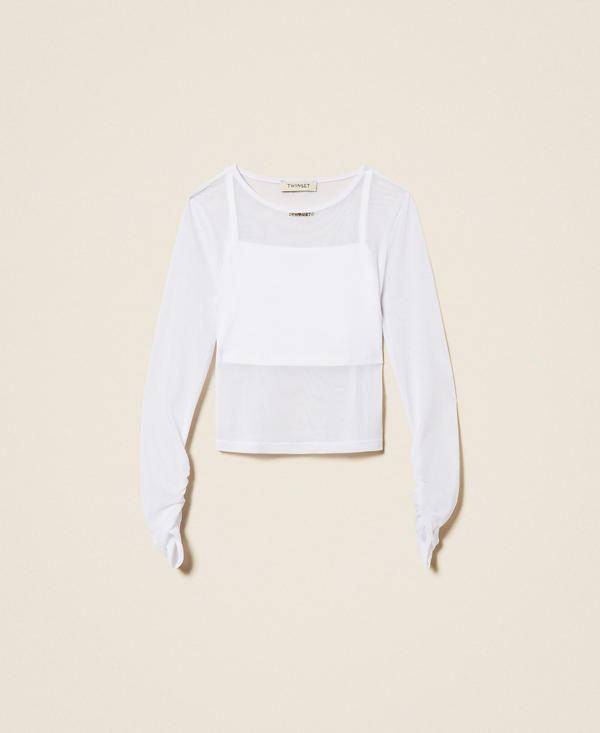 Tulle top with gathering