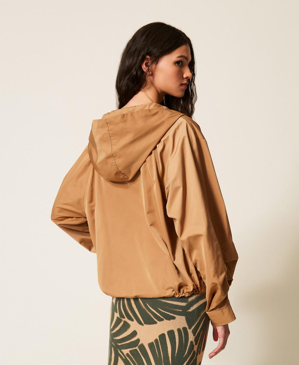 Jacke aus Taft mit Falten "Walnut"-Beige Frau 261LL2RAA_13302_03