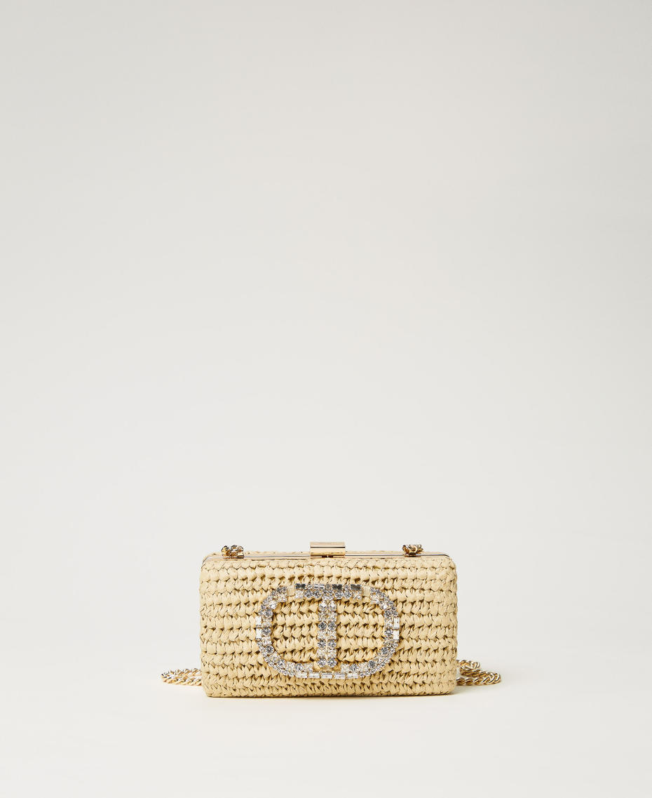 Clutch in paglia con Oval T Paglia Donna 251TD8240_00193_01