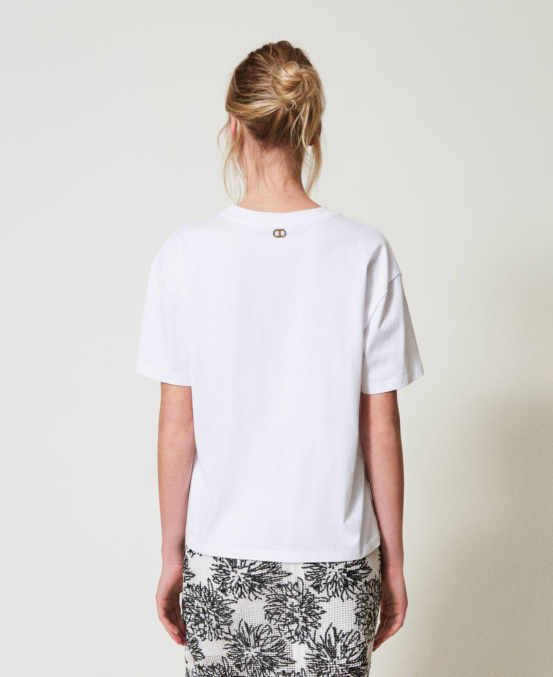 T-shirt with sequin embroidery White Woman 251TE2130_00001_03
