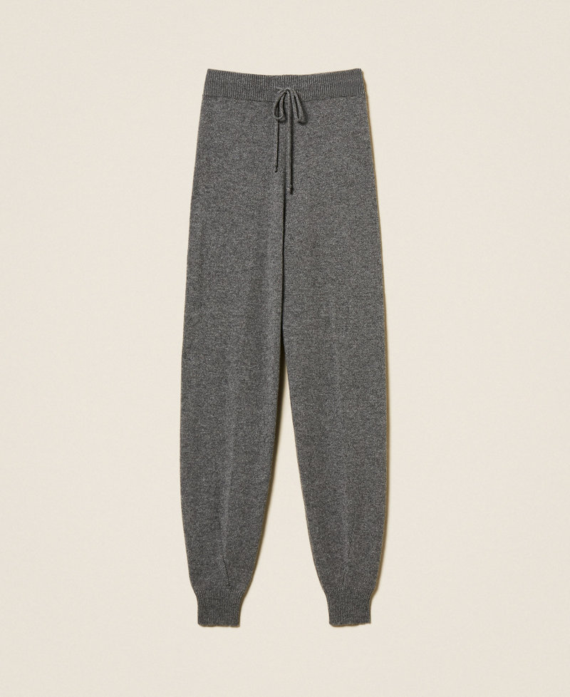 Wool blend knit trousers Mid Grey Melange Woman 252TT3352_12838_S0