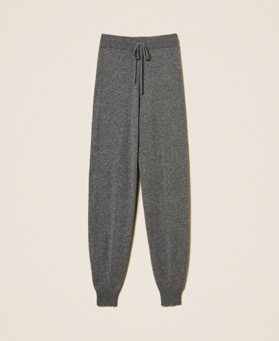 Wool blend knit trousers Mid Grey Melange Woman 252TT3352_12838_S0
