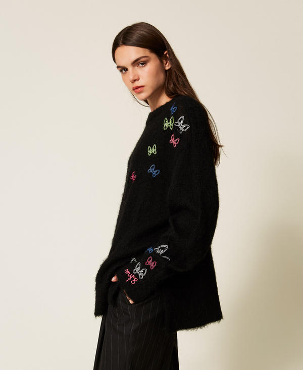 MYFO wool blend jumper with embroidery