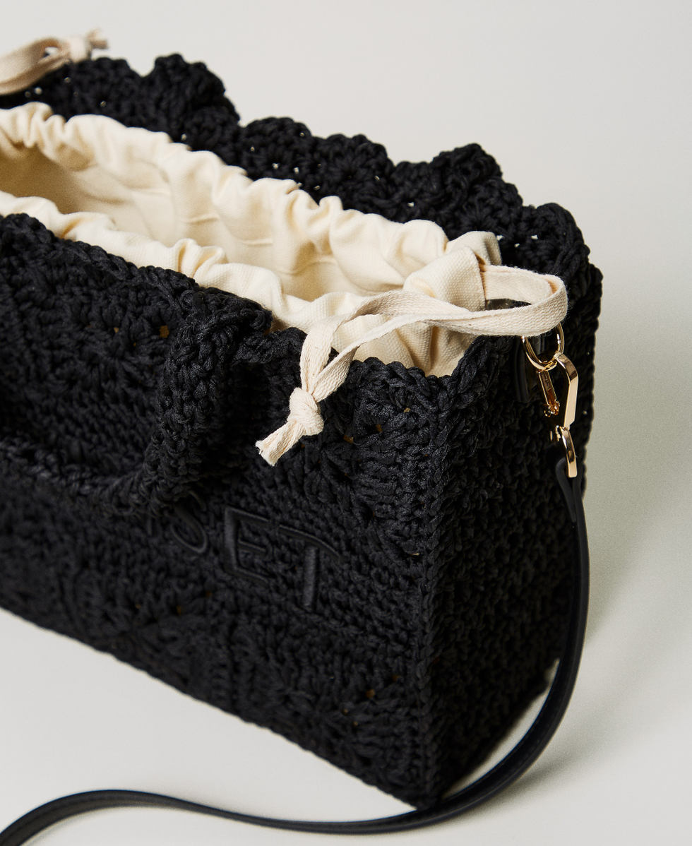 &lsquo;Boh&eacute;mienne&rsquo; crochet shopper bag Black Woman 251TB7411_00006_04