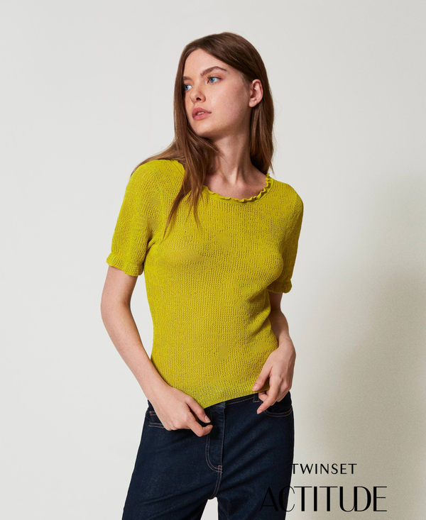 Dual-use floral jacquard top