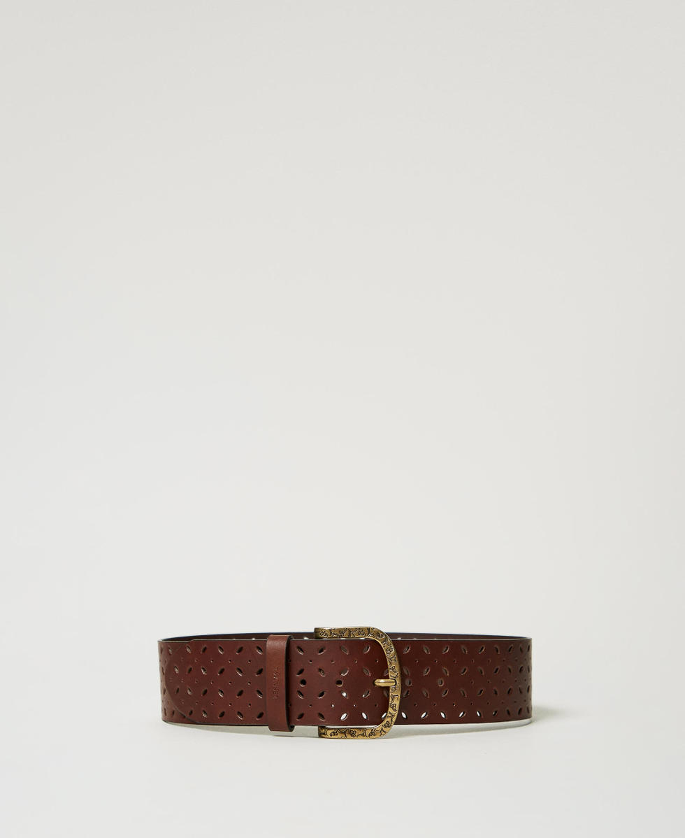 Cintura in pelle traforata Cuoio Donna 251TO5400_00057_01