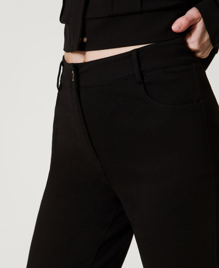 Straight fit trousers with pleats Black Woman 251LL2RCC_00006_04