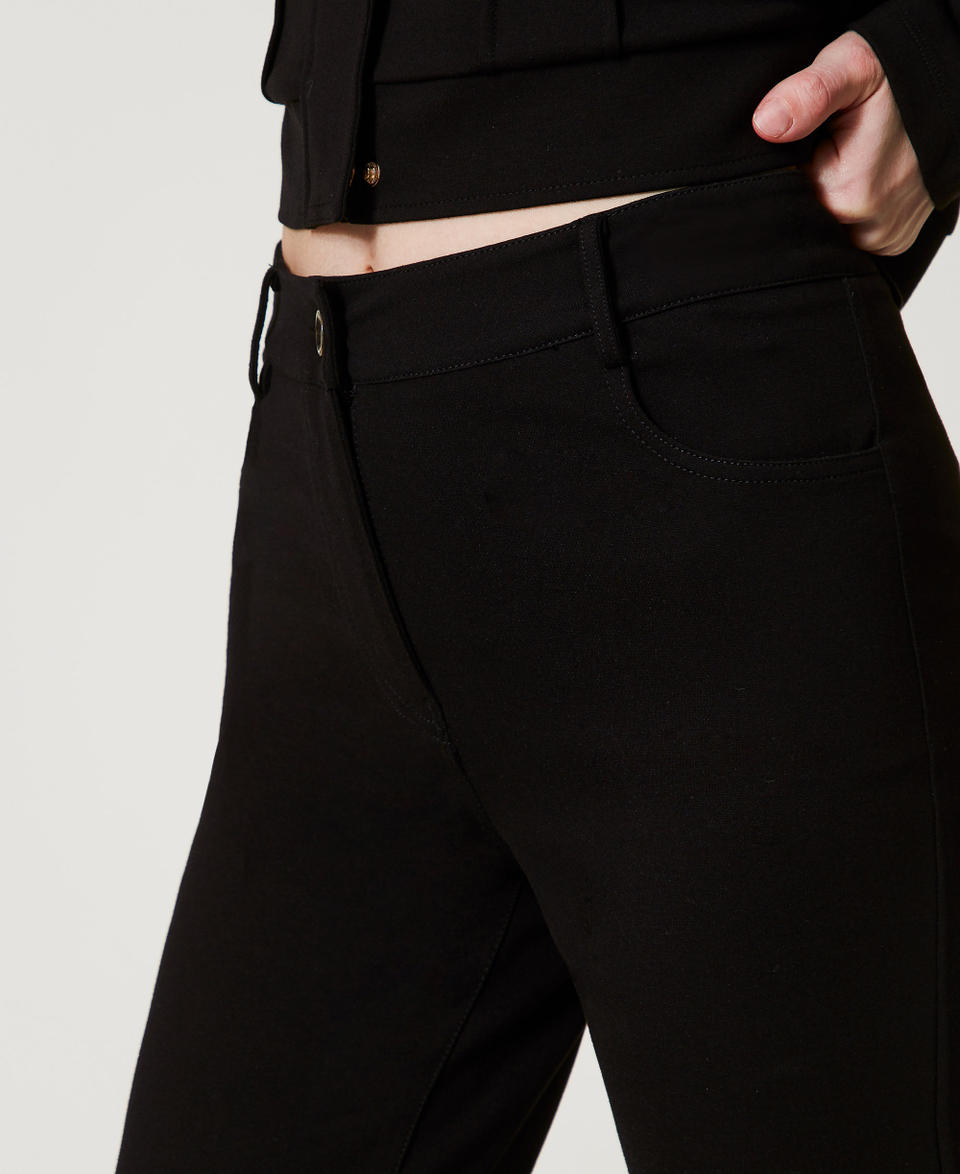 Straight fit trousers with pleats Black Woman 251LL2RCC_00006_04