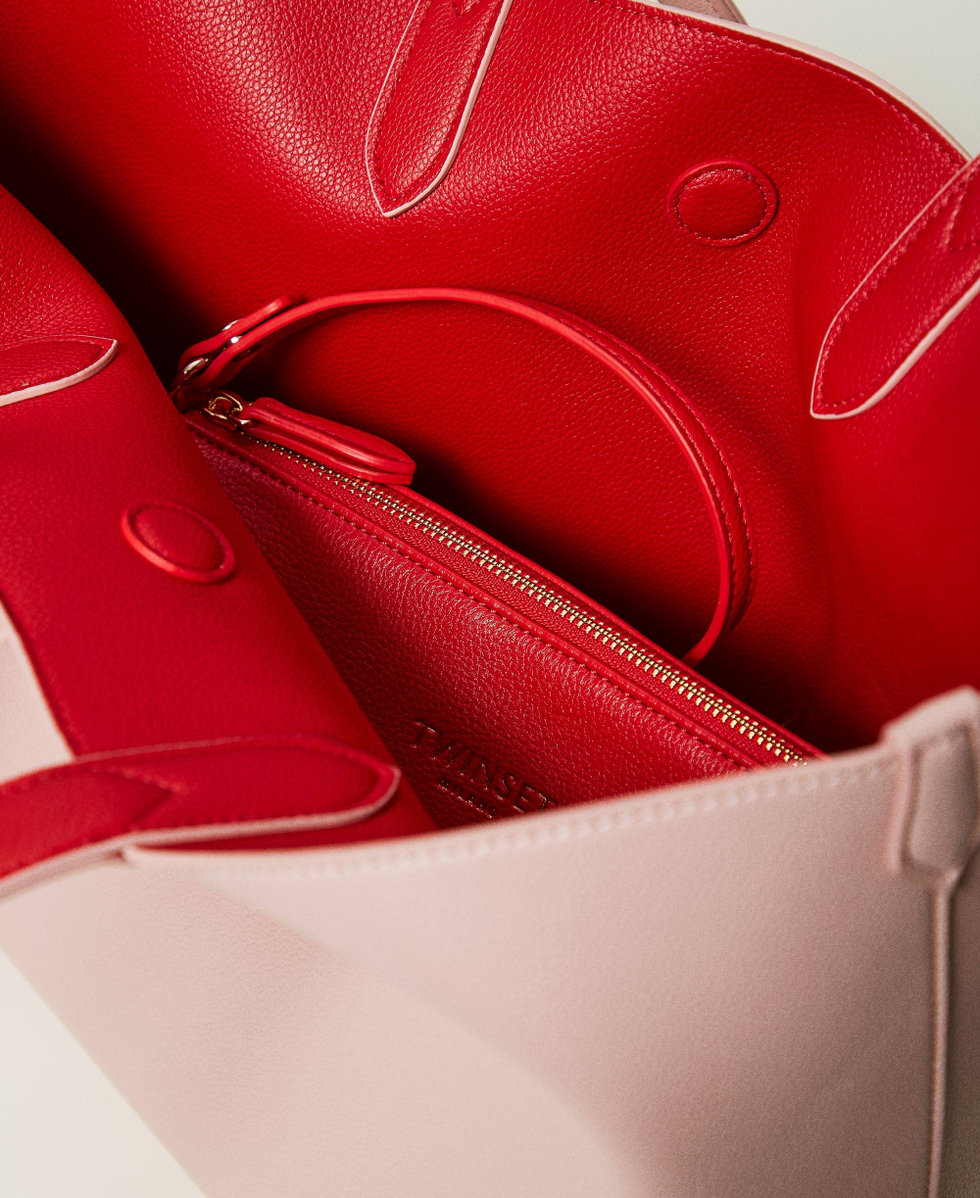 &lsquo;Everywhere&lsquo; reversible shopper bag Two-tone Parisienne Pink/Red Woman 251TB7300_12241_04