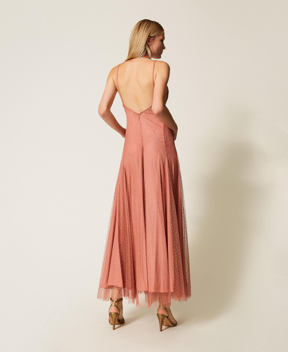 Long plumetis tulle dress