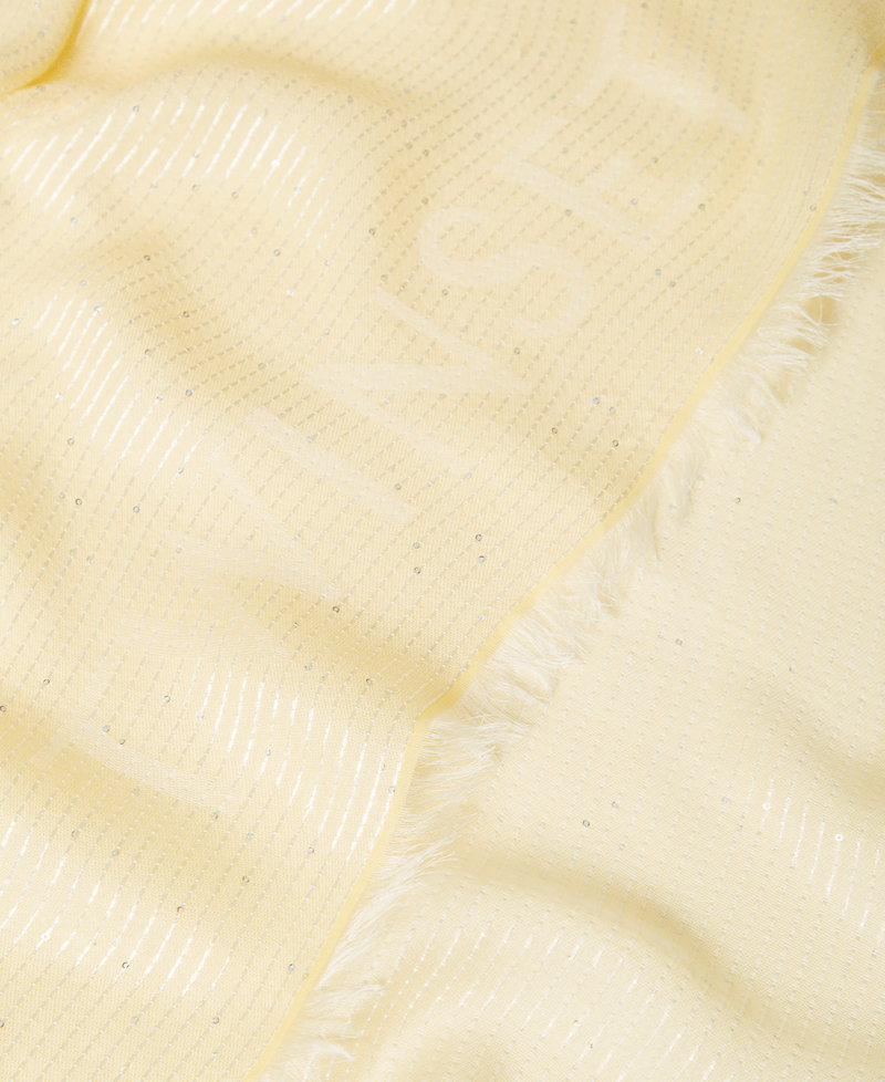 Keffieh jacquard avec sequins Vanille Femme 251TA4520_12143_02
