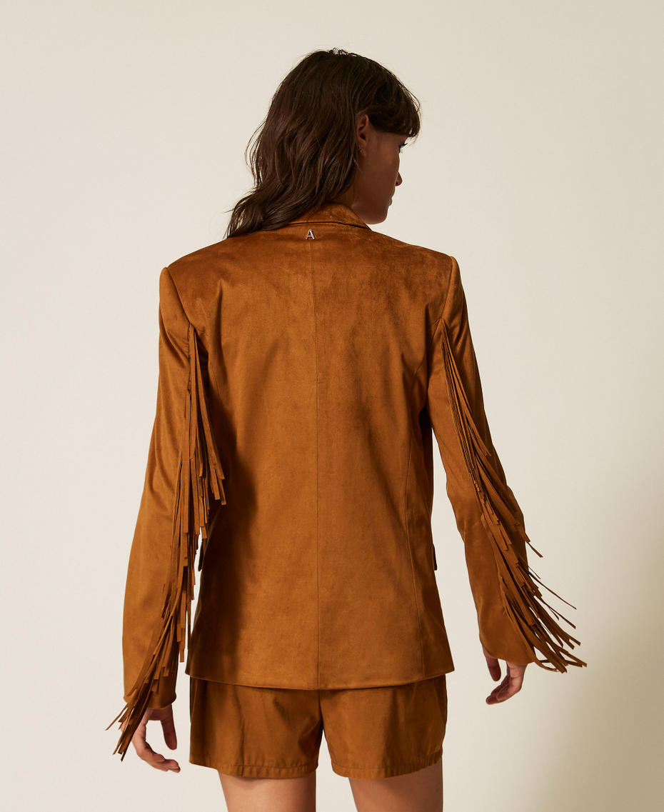 Suede shorts with pockets Rubber Brown Woman 261AP2332_10065_03